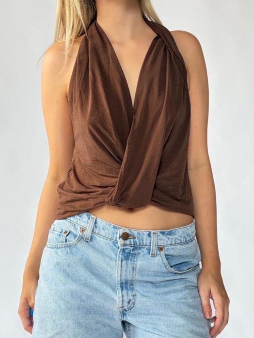 Halter Top Brown H&M Small
